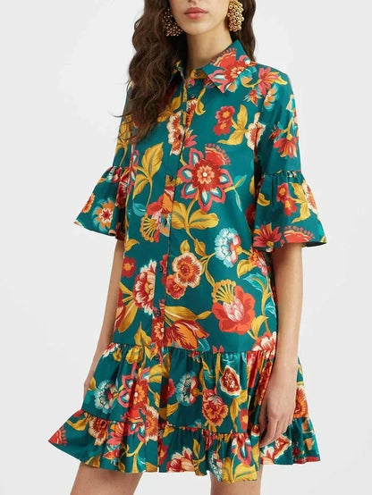 Grace Unique Flora Print Mini Dress