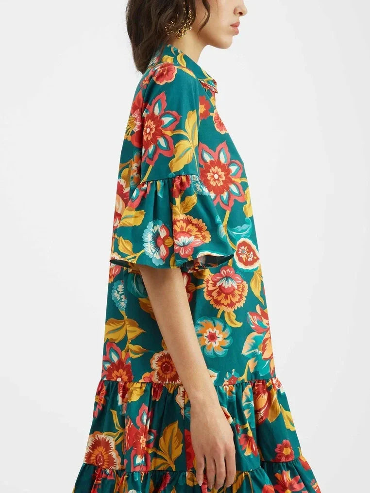 Grace Unique Flora Print Mini Dress
